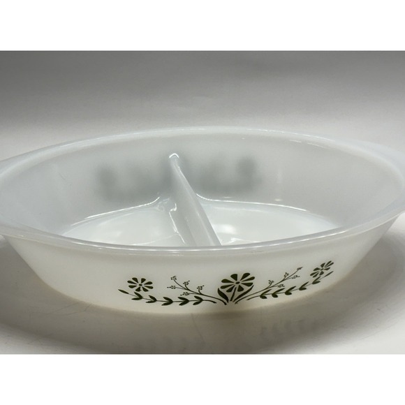 VINTAGE GLASBAKE Green Daisy Days Flower Blossom Milk Glass Dishes (Lot of 2) - Picture 16 of 16